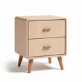 Wooden nightstand with two drawers in natural finish 45 x 40 x 50cm