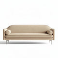 Beige upholstered sofa with removable cushions and metal legs 200 x 90 x 75cm
