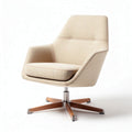 Contemporary swivel chair with fabric upholstery and wood base 70 x 70 x 85cm
