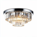 Crystal ceiling light fixture 30 x 30 x 15cm chrome finish for indoor use